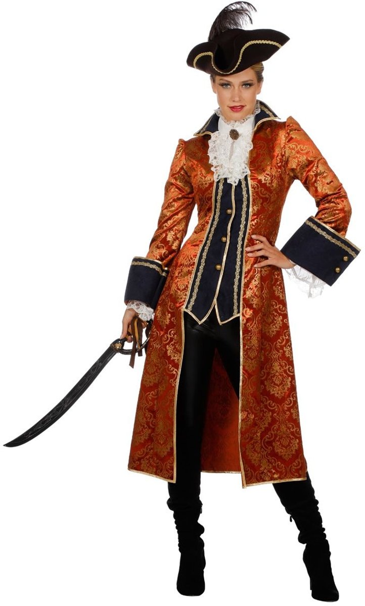 Piraat & Viking Kostuum | Zeerover Hoofdvrouw Kapitein Barbados Kostuum | Maat 38 | Carnaval kostuum | Verkleedkleding